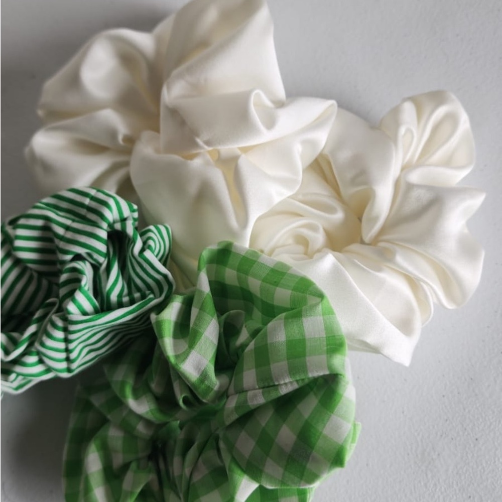 Green and White Checkered Women's Bag